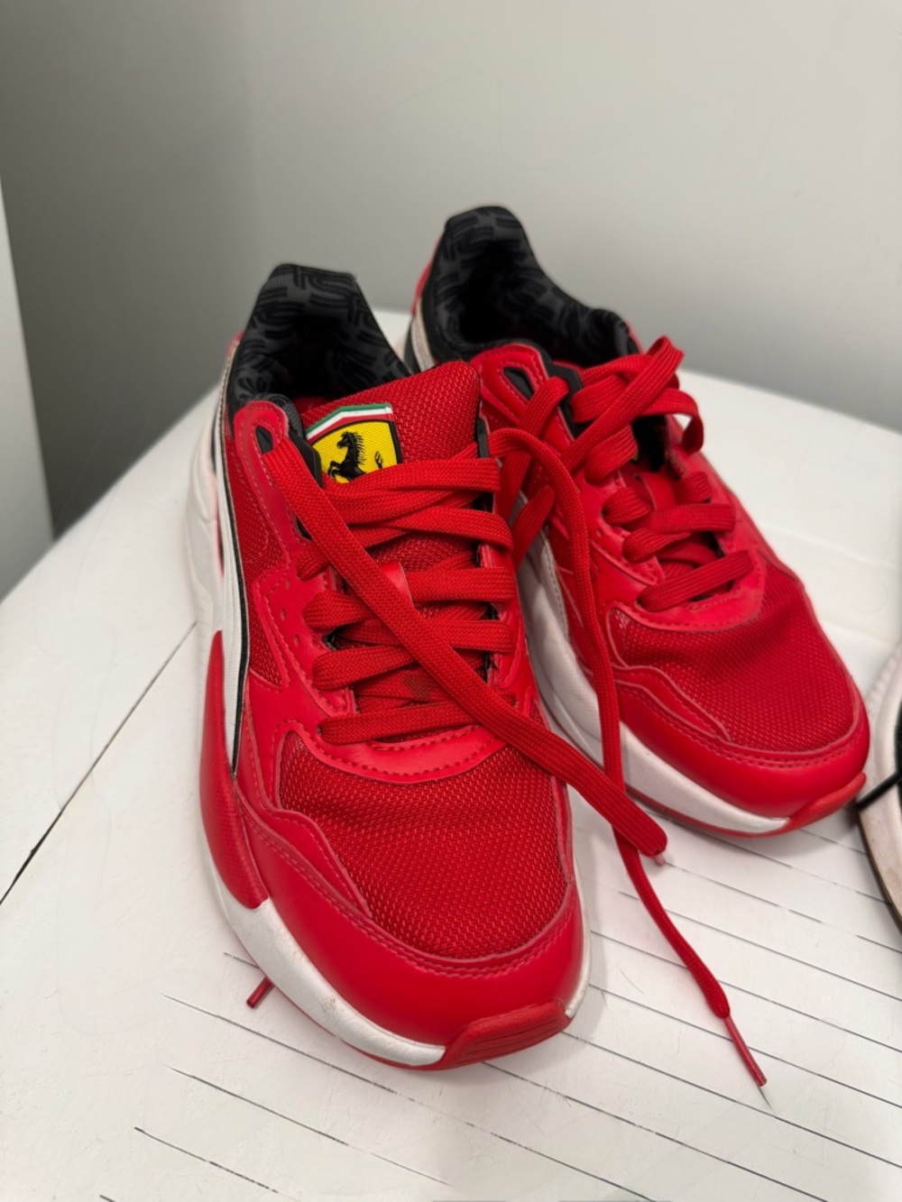 Red Kids Athletic Sneakers with Logo Accent